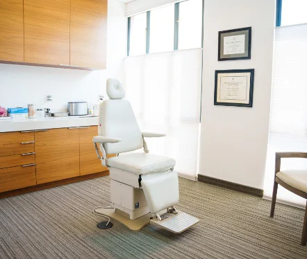 Interior photo of patients exam chair in Dr. Nikolov's office